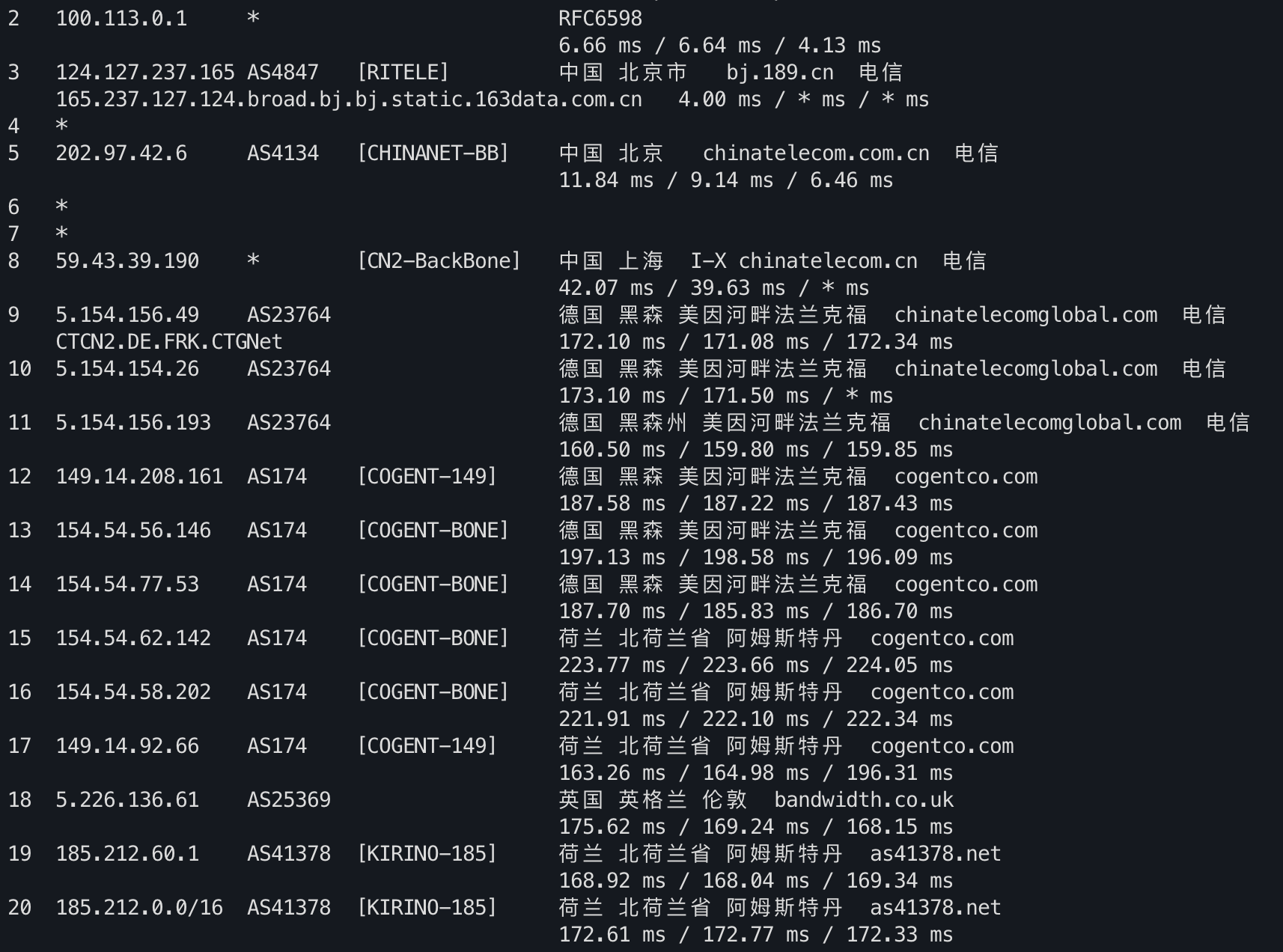 IPv4 去程路由 3